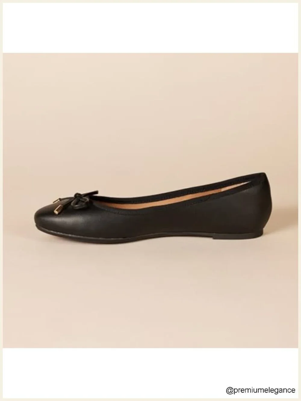 Women's Comfortable Round Toe Ballet Flats with Bow, Faux Leather